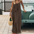 Flowy backless spaghetti strap maxi dress for women