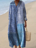 Abstract polka dot stripe art print dress for women