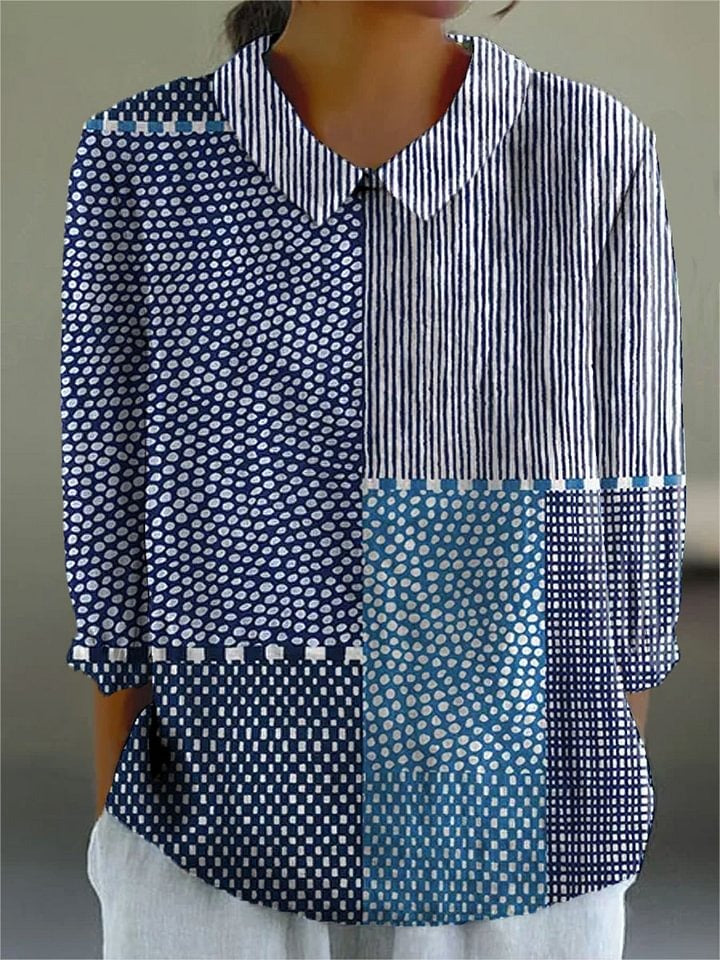 Abstract polka dot stripe art print dress for women