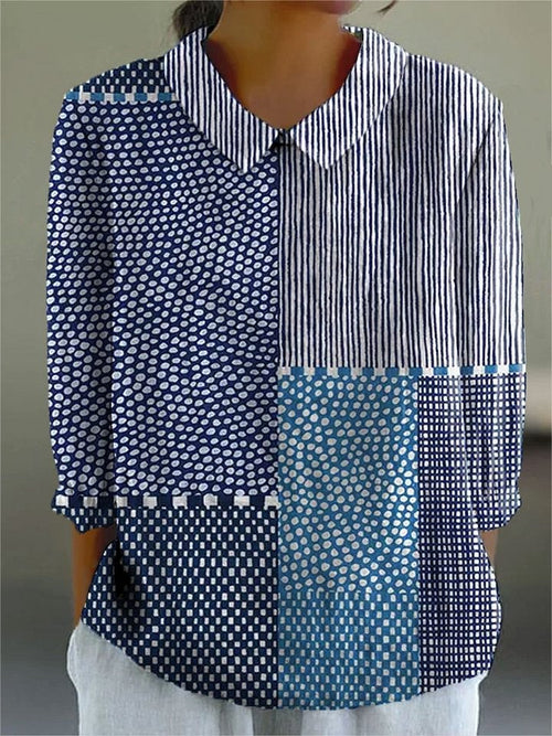 Abstract polka dot stripe art print dress for women